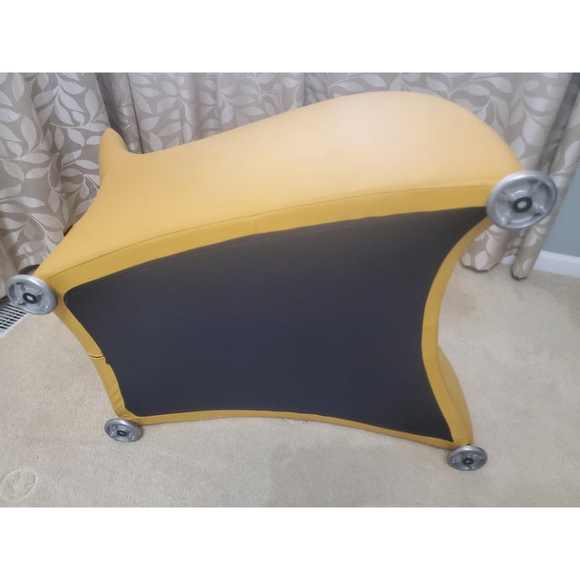 Modern Gerard Van Berg for Montis Lounge Chair in Yellow Leather For Sale In Chicago - Image 6 of 10