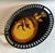 Vintage Italian oval enameled metal tray depicting orange puffer fish / made in Milan Italy in the 1950s Original...