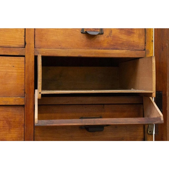 Mid-Century Modern Antique 18 Drawer Oak Filing Cabinet, 1950s For Sale - Image 3 of 13