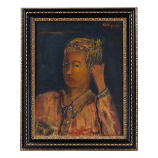 Sirio Pellegrini, Portrait, Painting, 1974, Oil on Board, Framed For Sale