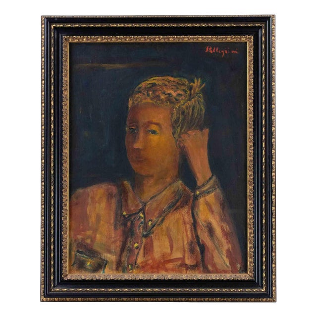 Sirio Pellegrini, Portrait, Painting, 1974, Oil on Board, Framed For Sale