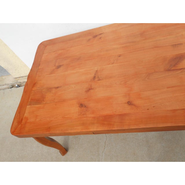 Wood Large Louis XV Style Cherrywood Table with Extensions, 1990s For Sale - Image 7 of 17