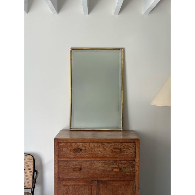 Hollywood Regency Brass Wall Mirror, 1960s For Sale - Image 10 of 10