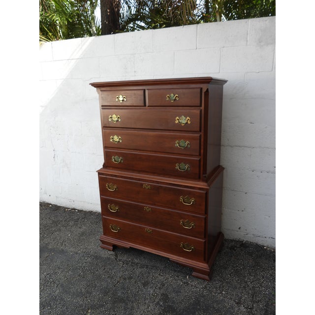 Colonial Solid Cherry Tall Large Chest of Drawers 6012 For Sale - Image 12 of 15