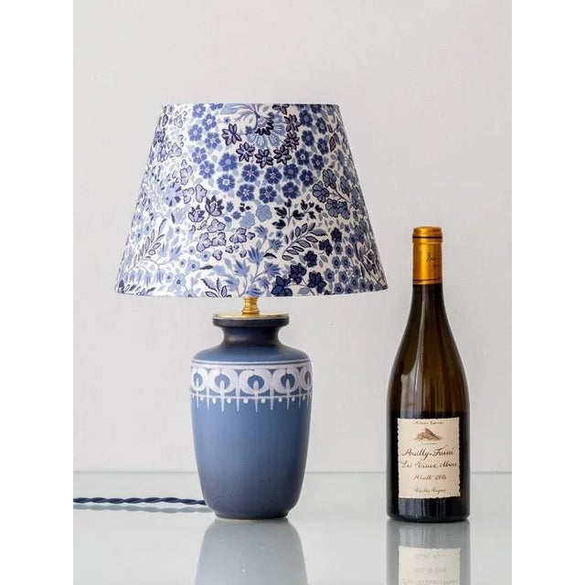 A one-of-a-kind table lamp crafted from a rare vintage Flora Gouda vase, produced in 1977 as part of the short-lived Lotus...