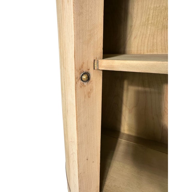 Vintage Demilune Cabinet With Door and Drawer Ready to Refinish For Sale - Image 10 of 14