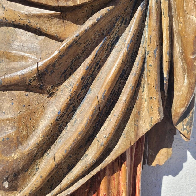 Italian Artist, Virgin in Prayer, 1800s, Polychrome and Wood For Sale - Image 6 of 18