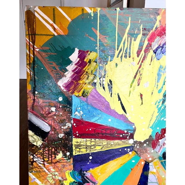 Monroe Hodder, Large Abstract Expressionist Colorful Painting Monroe Hodder Slow Dancing, 2014 For Sale - Image 10 of 13