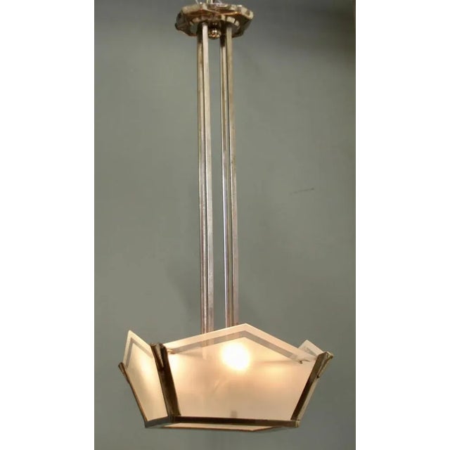 Art Deco French Pendant Lamp, 1930s For Sale - Image 10 of 11
