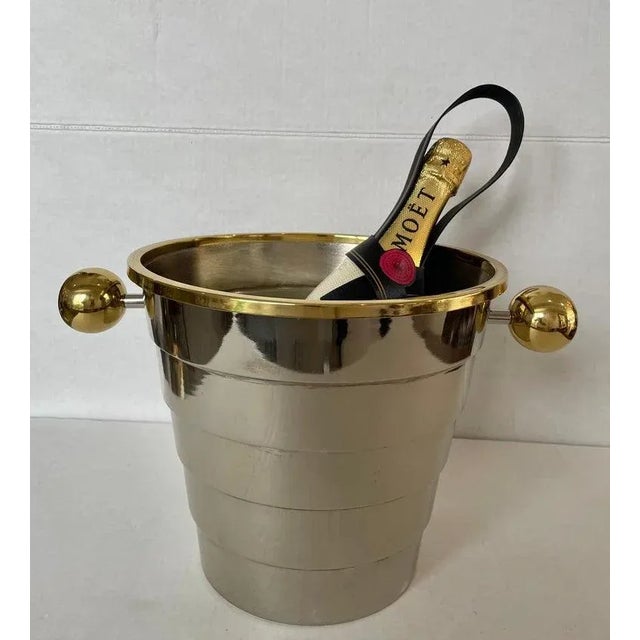 Metal 1980s Larry Laslo Art Deco Style Champagne Bucket For Sale - Image 7 of 12