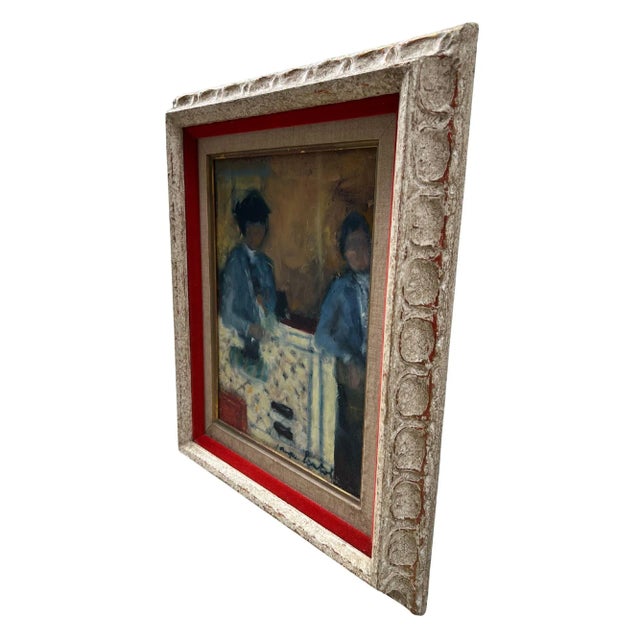 Jacques Bartoli (French, 1920 - 1995) oil painting on canvas is titled "Femmes en Blue," which translates to "Women in...