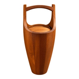 1950s Mid Century Modern Dansk Designs Jens Quistgaard Teak Ice Bucket For Sale