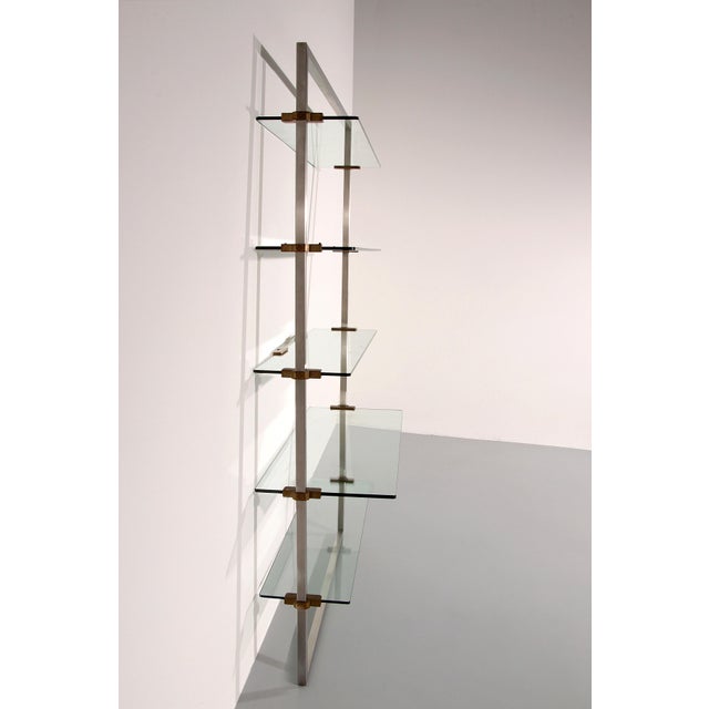 Model R16 Corner Cabinet in Stainless Steel and Brass by Peter Ghyczy, 1970s For Sale - Image 6 of 10