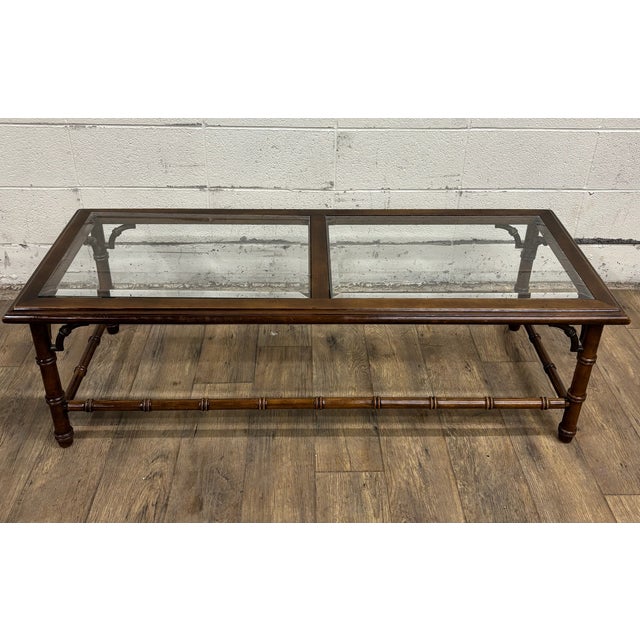 Chinoiserie Vintage Lane Chinese Chippendale Chinoiserie Style Coffee Table Cocktail Table For Sale - Image 3 of 16