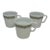 1970’s Pyrex Corelle Corning Crazy Daisy Green White 8oz Milk Glass Mugs Cups - Set of 3 For Sale