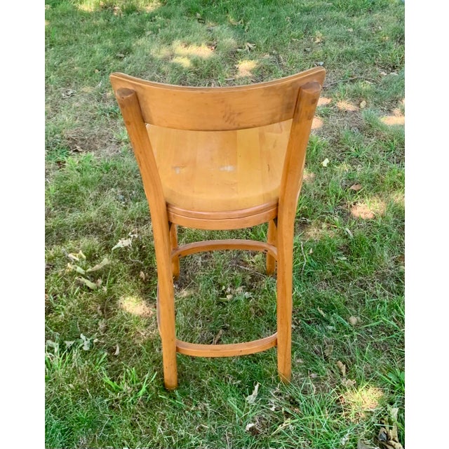 Thonet Curly Maple Bentwood Bistro Stool by Thonet From the 1960s For Sale - Image 4 of 11
