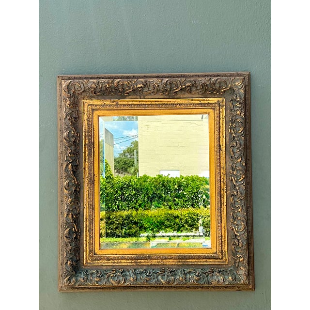 Mid 20th Century Vintage Ornate Gold and Wood Frame Mirror For Sale - Image 5 of 12
