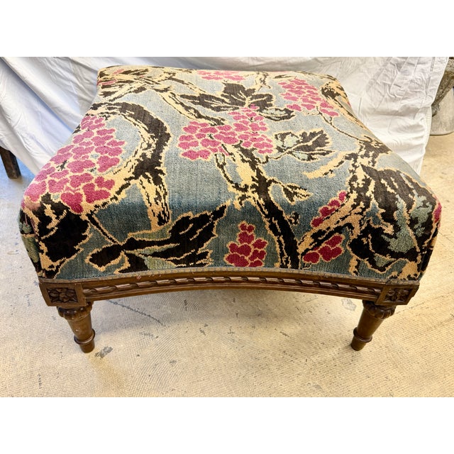 Gray French 19th C Louis XVI Tapestry Footstool or Ottoman For Sale - Image 8 of 8