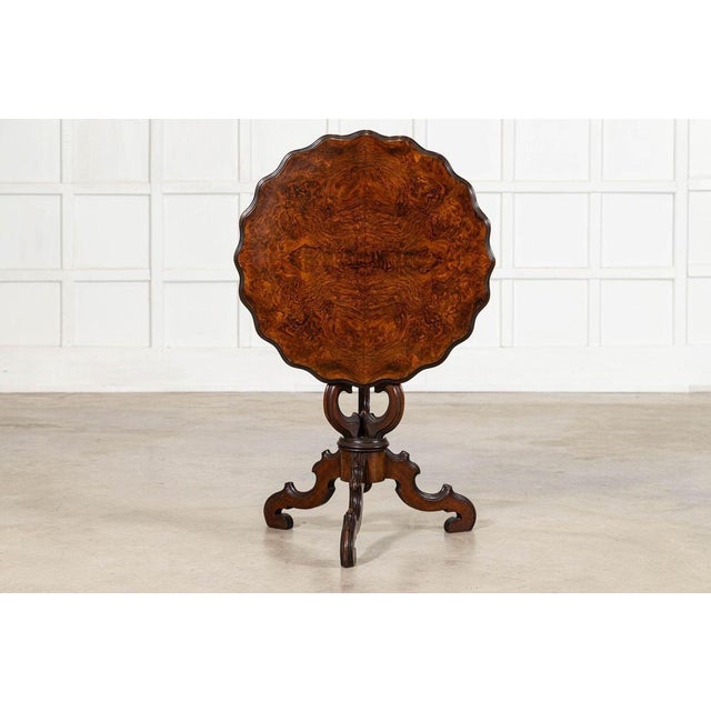 English Burr Walnut Side Table, 1870s For Sale - Image 10 of 17