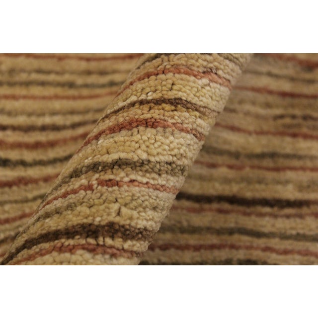 Textile Boho Chic Gabbeh Beige/Rust Wool Rug - 4'2'' X 5'9' For Sale - Image 7 of 10