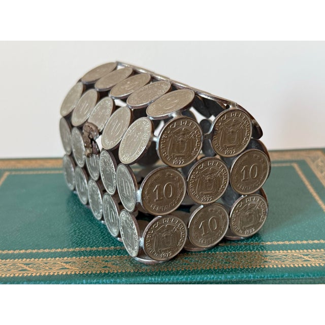 Metal Mid 20th Century Peruvian Folk Art Coin Box For Sale - Image 7 of 9