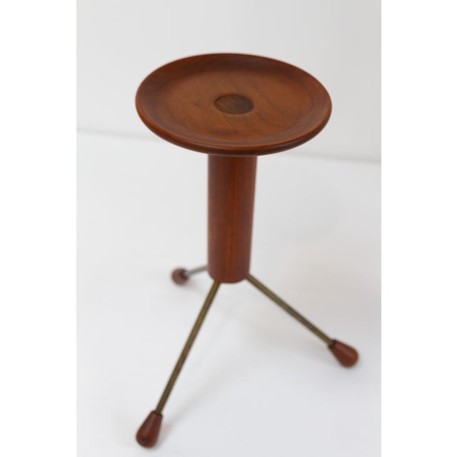 Vintage Danish Teak Tripod Side Table, 1950s For Sale - Image 4 of 17