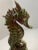 French style Majolica Seahorse statue Beautiful gloss Green and Brown majolica colors Vintage Ceramic