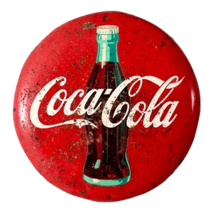 Vintage Coca-Cola Metal Button Sign