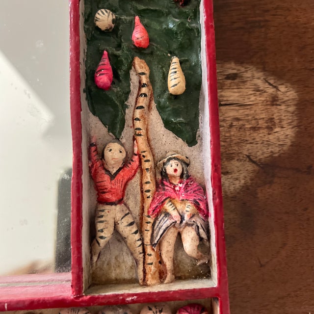 Peruvian Signed Nicario Jimenez Gesso Relief Retalbo Mirror and Shadowbox For Sale In New York - Image 6 of 8