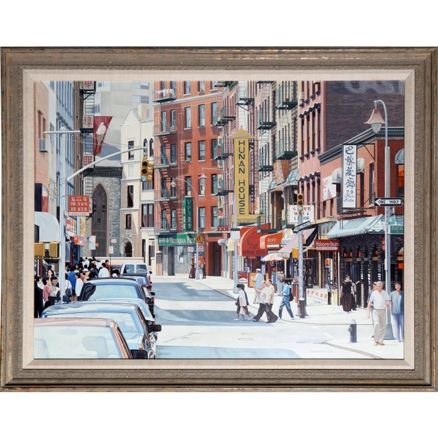 Joseph Michetti, Chinatown, Oil on Canvas, Signed l.c. For Sale