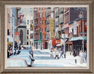 Joseph Michetti, Chinatown, Oil on Canvas, Signed l.c.