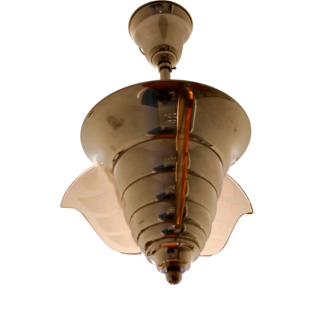 Art Deco Pendant Lamp by Henri Petitot for Maison Petitot, 1930s For Sale