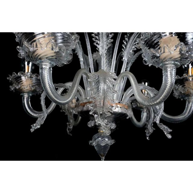 Six-Arm Venetian Murano Chandelier. Restored For Sale - Image 13 of 13