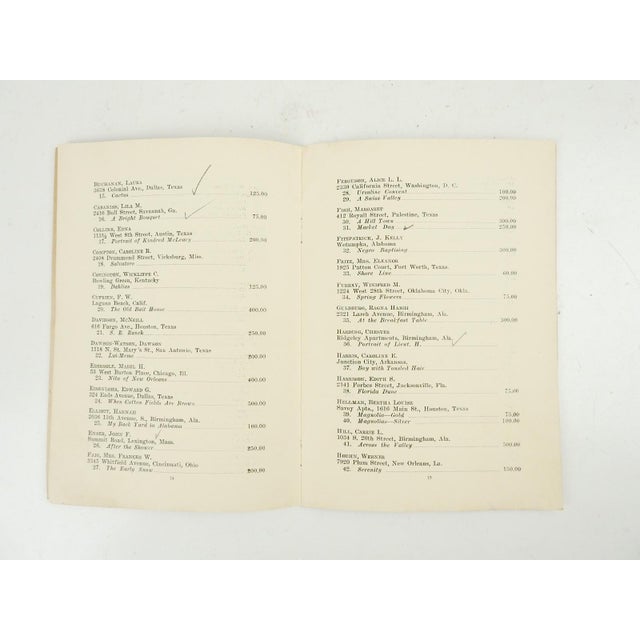 1930 Southern States Art League 10th Annual Exhibition Program Book For Sale - Image 4 of 6
