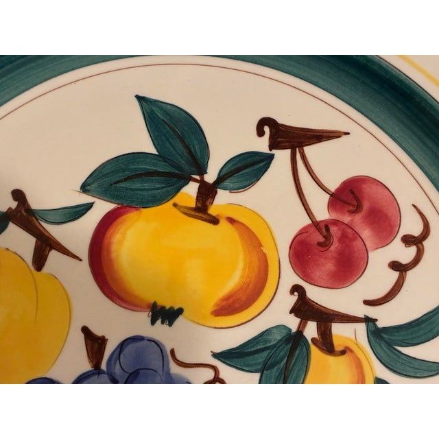 Ceramic Vintage Stangl Pottery Hand Painted Fruit Chop Plate Large 14.5" For Sale - Image 7 of 7
