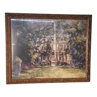 1990s Painting "Villa The Waiting" by Lidia Dinner For Sale