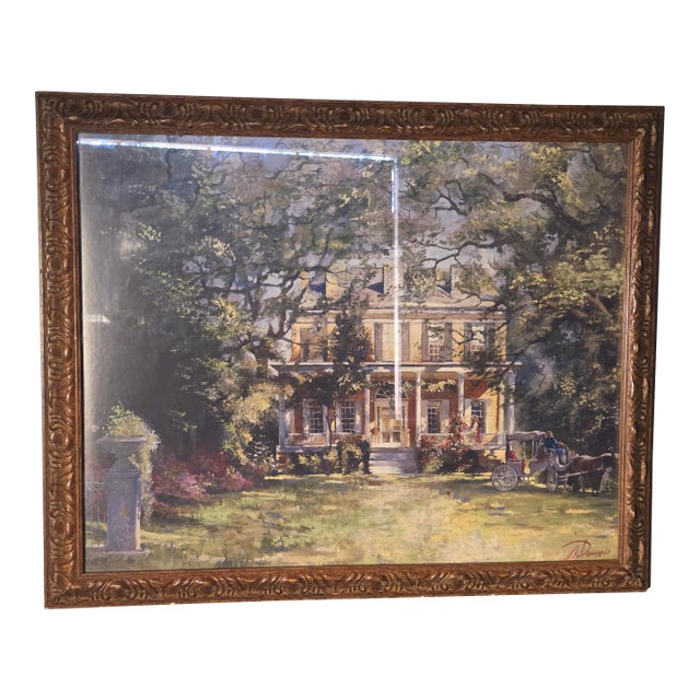 1990s Painting "Villa The Waiting" by Lidia Dinner For Sale