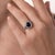 Mid 20th Century Vintage Gia 2.00 Carat Sapphire Diamond 14k White Gold Ring, Size 6.5 For Sale - Image 5 of 6