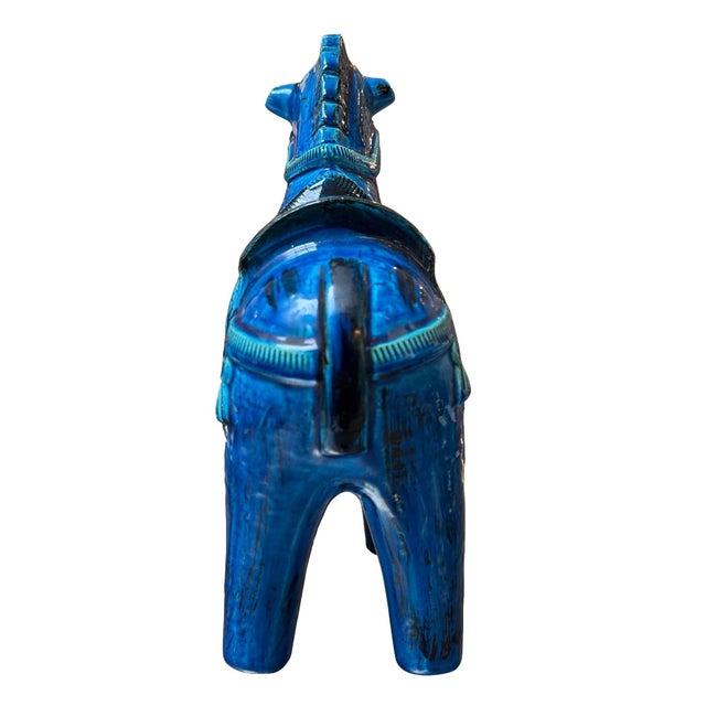 Late 20th Century Aldo Londi Rimini Blu Horse by Flavia Montelupo/Bitossi, Italy For Sale - Image 9 of 14