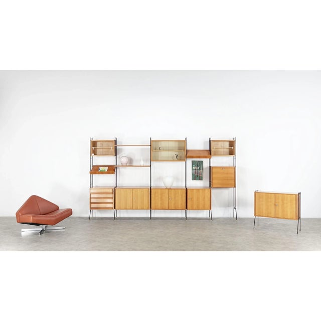 Mid-Century Modern German Cherrywood Regal Wall Unit For Sale - Image 11 of 14