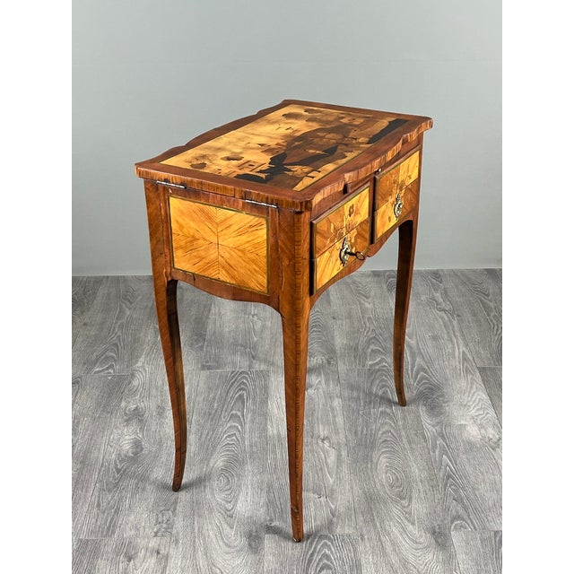 20th Century Louis XV Marquetry Sewing Table For Sale - Image 11 of 13