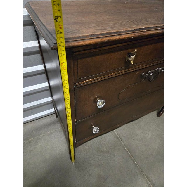 Brown Short Vintage Wooden Dresser For Sale - Image 8 of 10