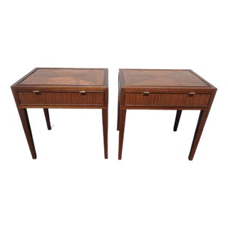 Vintage McGuire Faubourg Collection Brown End Tables ~ Nightstands For Sale