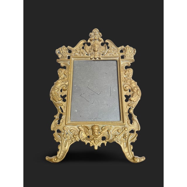 Metal French Gilt Bronze Photo Frame, 1800s For Sale - Image 7 of 13