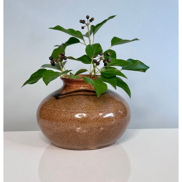 Modernist Studio Ceramic Art Low Vase from Helma Klett, Germany, 1940s For Sale - Image 4 of 14