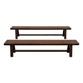 Pair of French Farmhouse Benches For Sale