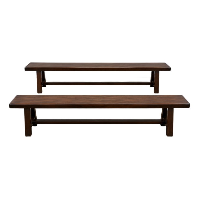 Pair of French Farmhouse Benches For Sale