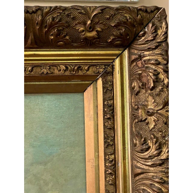 Signed & Dated 1879, Belgian Artist, Charles Boland, Oc Painting of a Stag in Water, Framed For Sale - Image 6 of 12