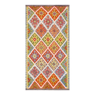 Pasargad Home Kilim Multi Wool Area Rug- 3' 5'' X 6' 8'' For Sale