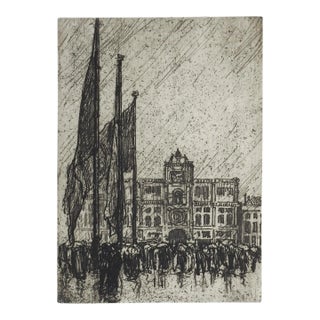 1915 Nelson Dawson Feast of St. Mark Venice Etching For Sale